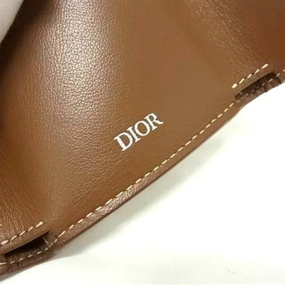 Dior CD Diamond Trifold Wallet Coin Purse Billfold Card Holder